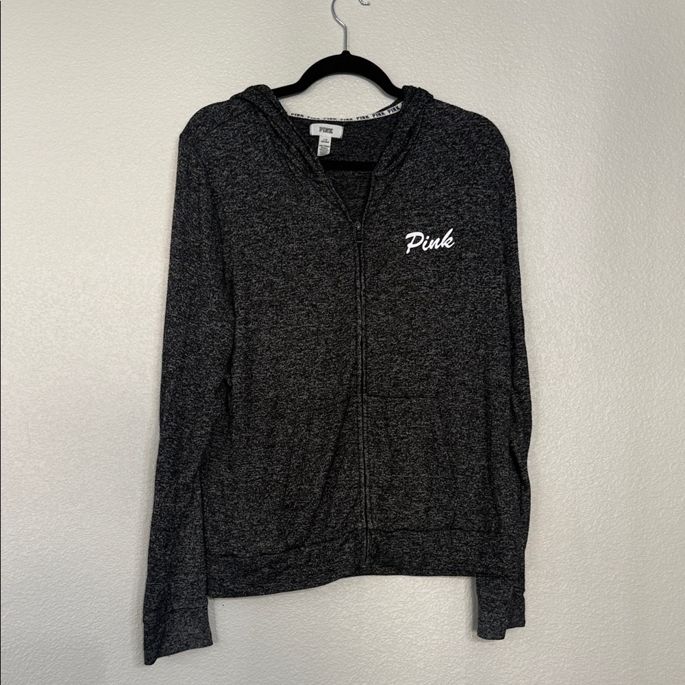 PINK Victoria's Secret Charcoal Zip-Up Hoodie